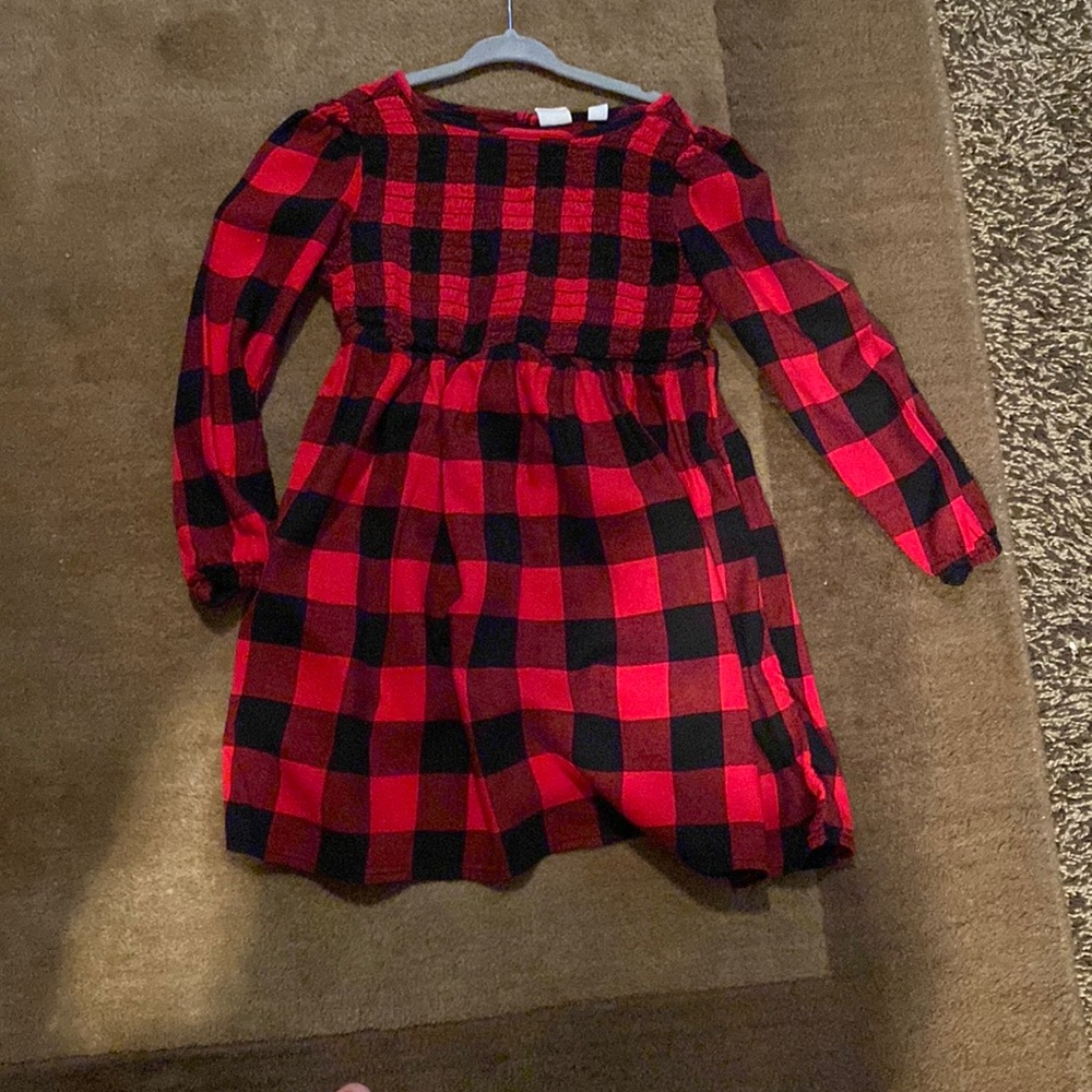 Gap girls buffalo check dress size 6-7